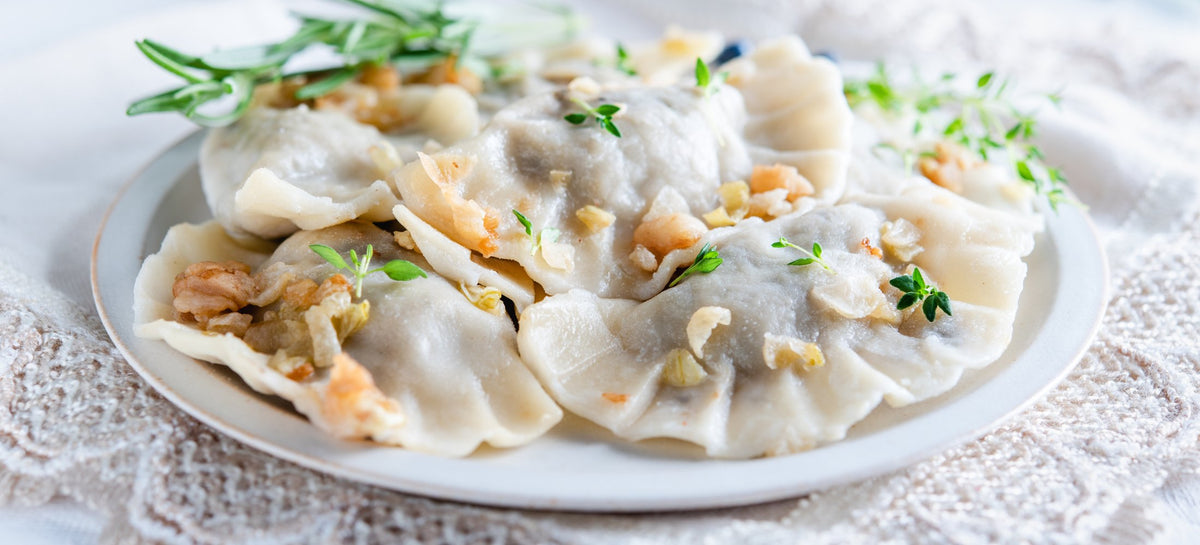 Mushroom and cabbage pierogi