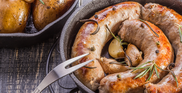 Baked Biała Kielbasa with Garlic, Onion, and Herbs